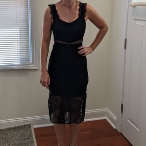 NWT French Connection black bodycon mini dress. Size 4